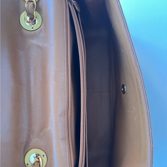 Chanel Caramel Quilted Lambskin Vintage Maxi Jumbo XL Classic Single Flap Bag - Picture 6 of 8